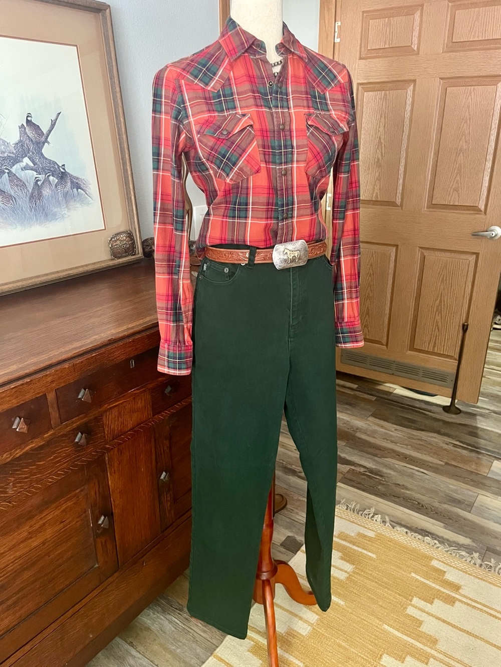 Vtg Ralph Lauren Jeans Co. dark green high rise straight cut jeans y2k